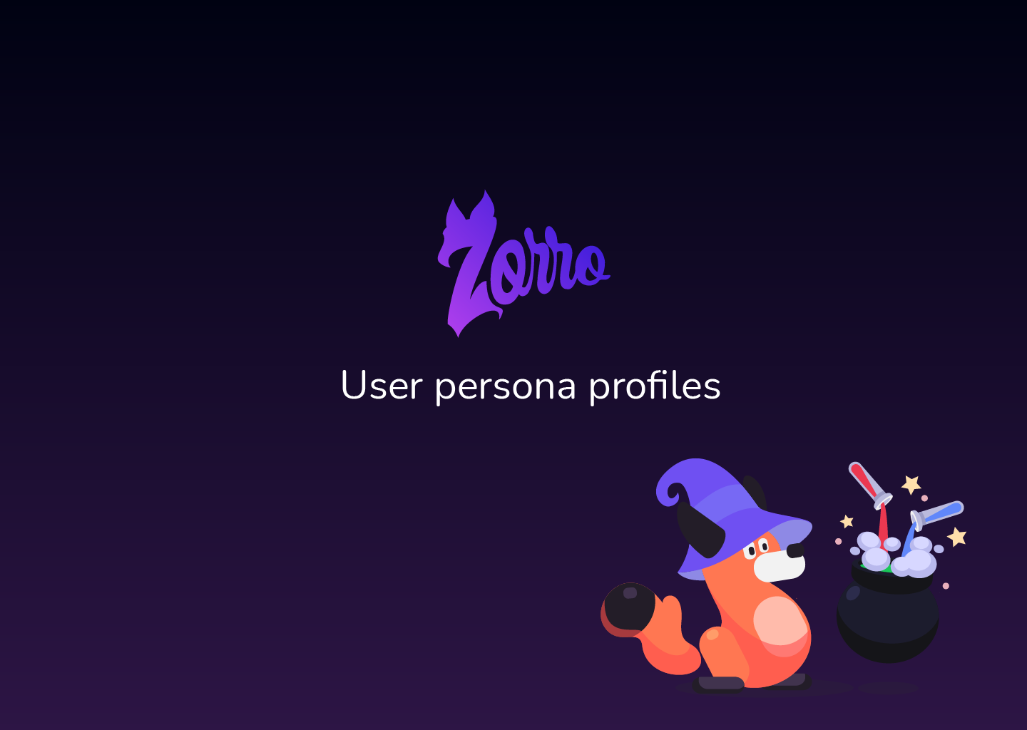 A user persona profile project management created by Laura Bacher webdesigner SaaS project manager, for the app zorro.management: front page